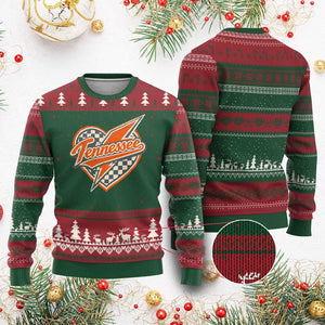 Vintage Tennessee Ugly Christmas Sweater Checkered Heart Love TN Orange US State TS10 Red Green Print Your Wear