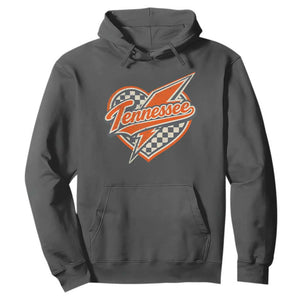 Vintage Tennessee Hoodie Checkered Heart Love TN Orange US State TS10 Dark Heather Print Your Wear