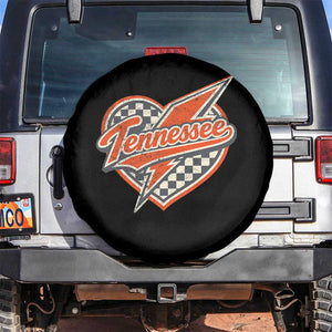 Vintage Tennessee Spare Tire Cover Checkered Heart Love TN Orange US State TS10 No hole Black Print Your Wear