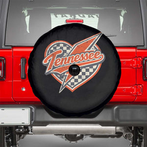 Vintage Tennessee Spare Tire Cover Checkered Heart Love TN Orange US State TS10 Black Print Your Wear