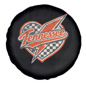Vintage Tennessee Spare Tire Cover Checkered Heart Love TN Orange US State TS10 Print Your Wear