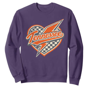 Vintage Tennessee Sweatshirt Checkered Heart Love TN Orange US State TS10 Purple Print Your Wear