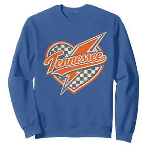 Vintage Tennessee Sweatshirt Checkered Heart Love TN Orange US State TS10 Royal Blue Print Your Wear