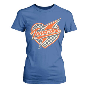Vintage Tennessee T Shirt For Women Checkered Heart Love TN Orange US State TS10 Royal Blue Print Your Wear