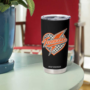 Vintage Tennessee Tumbler Cup Checkered Heart Love TN Orange US State TS10 Print Your Wear
