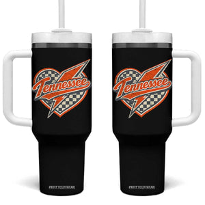 Vintage Tennessee Tumbler With Handle Checkered Heart Love TN Orange US State TS10 One Size: 40 oz Black Print Your Wear