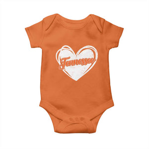 Vintage Tennessee Baby Onesie Heart Graphic TN Orange US State TS10 Orange Print Your Wear