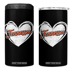 Vintage Tennessee 4 in 1 Can Cooler Tumbler Heart Graphic TN Orange US State TS10 One Size: 16 oz Black Print Your Wear