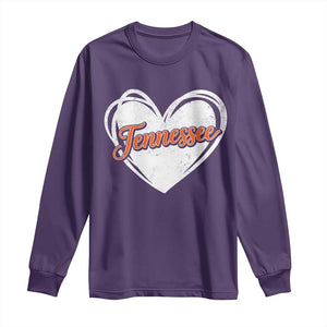 Vintage Tennessee Long Sleeve Shirt Heart Graphic TN Orange US State TS10 Purple Print Your Wear