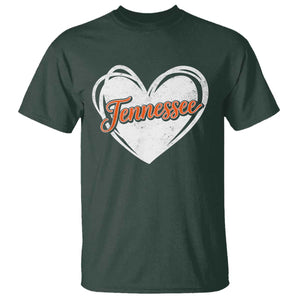 Vintage Tennessee T Shirt Heart Graphic TN Orange US State TS10 Dark Forest Green Print Your Wear