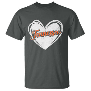 Vintage Tennessee T Shirt Heart Graphic TN Orange US State TS10 Dark Heather Print Your Wear