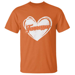 Vintage Tennessee T Shirt Heart Graphic TN Orange US State TS10 Orange Print Your Wear