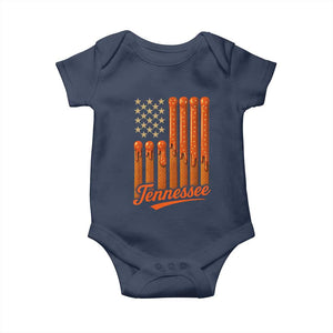 Vintage Tennessee Baby Onesie Orange Dripping Flag Vintage State Pride Sports Fan Patriotic TS10 Navy Print Your Wear