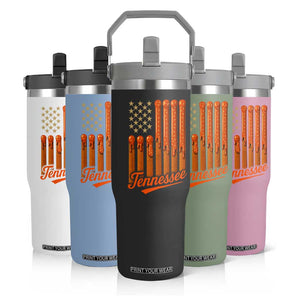 Vintage Tennessee Flip Straw Tumbler Orange Dripping Flag Vintage State Pride Sports Fan Patriotic TS10 Print Your Wear