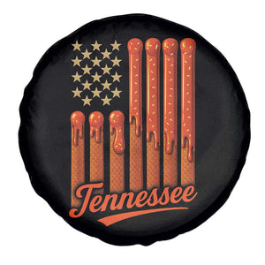 Vintage Tennessee Spare Tire Cover Orange Dripping Flag Vintage State Pride Sports Fan Patriotic TS10 Print Your Wear