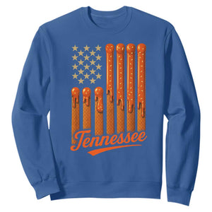 Vintage Tennessee Sweatshirt Orange Dripping Flag Vintage State Pride Sports Fan Patriotic TS10 Royal Blue Print Your Wear