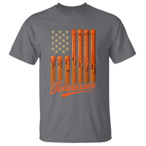 Vintage Tennessee T Shirt Orange Dripping Flag Vintage State Pride Sports Fan Patriotic TS10 Charcoal Print Your Wear