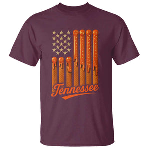 Vintage Tennessee T Shirt Orange Dripping Flag Vintage State Pride Sports Fan Patriotic TS10 Maroon Print Your Wear
