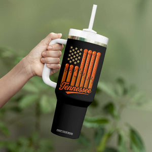 Vintage Tennessee Tumbler With Handle Orange Dripping Flag Vintage State Pride Sports Fan Patriotic TS10 Print Your Wear