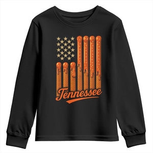 Vintage Tennessee Youth Sweatshirt Orange Dripping Flag Vintage State Pride Sports Fan Patriotic TS10 Black Print Your Wear