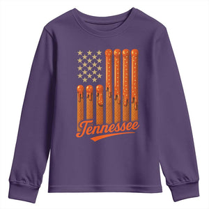 Vintage Tennessee Youth Sweatshirt Orange Dripping Flag Vintage State Pride Sports Fan Patriotic TS10 Purple Print Your Wear