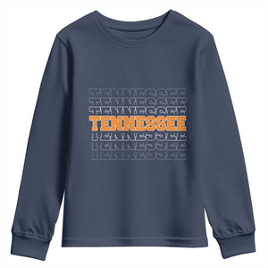 Vintage Tennessee Youth Sweatshirt Throwback Design Classic TN Orange US State TS10 Navy Print Your Wear