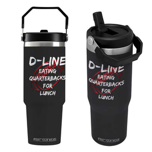 Football Linemen Flip Straw Tumbler D Line Eating Quarterbacks Defensive TS10 One Size: 30 oz Black Print Your Wear
