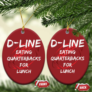 Football Linemen Christmas Ornament D Line Eating Quarterbacks Defensive TS10 Oval Red Print Your Wear