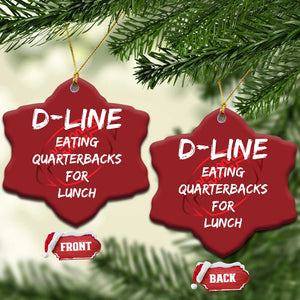 Football Linemen Christmas Ornament D Line Eating Quarterbacks Defensive TS10 Snow Flake Red Print Your Wear