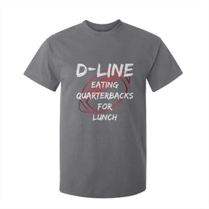 Football Linemen T Shirt For Kid D Line Eating Quarterbacks Defensive TS10 Charcoal Print Your Wear