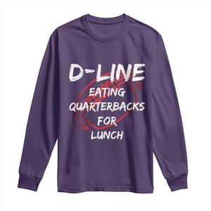 Football Linemen Long Sleeve Shirt D Line Eating Quarterbacks Defensive TS10 Purple Print Your Wear