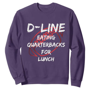 Football Linemen Sweatshirt D Line Eating Quarterbacks Defensive TS10 Purple Print Your Wear