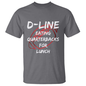 Football Linemen T Shirt D Line Eating Quarterbacks Defensive TS10 Charcoal Print Your Wear