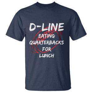 Football Linemen T Shirt D Line Eating Quarterbacks Defensive TS10 Navy Print Your Wear