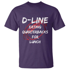Football Linemen T Shirt D Line Eating Quarterbacks Defensive TS10 Purple Print Your Wear