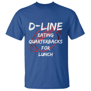 Football Linemen T Shirt D Line Eating Quarterbacks Defensive TS10 Royal Blue Print Your Wear