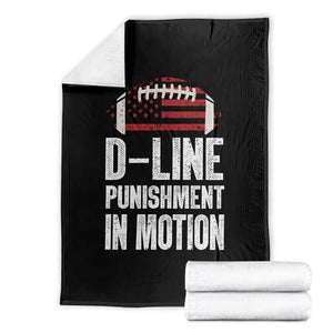 Football Defensive Lineman Throw Blanket D Line Punishment In Motion American Flag TS10 Black Print Your Wear