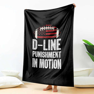 Football Defensive Lineman Throw Blanket D Line Punishment In Motion American Flag TS10 Print Your Wear