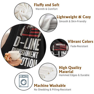 Football Defensive Lineman Throw Blanket D Line Punishment In Motion American Flag TS10 Print Your Wear