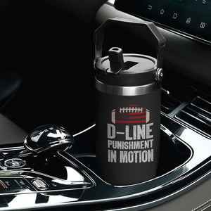Football Defensive Lineman Flip Straw Tumbler D Line Punishment In Motion American Flag TS10 Print Your Wear