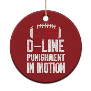 Football Defensive Lineman Christmas Ornament D Line Punishment In Motion American Flag TS10 Print Your Wear