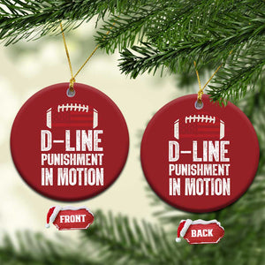 Football Defensive Lineman Christmas Ornament D Line Punishment In Motion American Flag TS10 Circle Red Print Your Wear