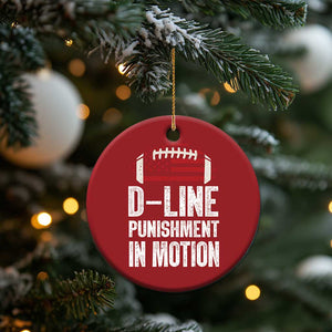 Football Defensive Lineman Christmas Ornament D Line Punishment In Motion American Flag TS10 Print Your Wear