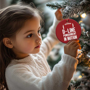 Football Defensive Lineman Christmas Ornament D Line Punishment In Motion American Flag TS10 Print Your Wear