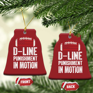 Football Defensive Lineman Christmas Ornament D Line Punishment In Motion American Flag TS10 Bell Flake Red Print Your Wear