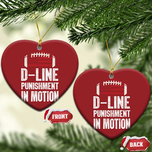 Football Defensive Lineman Christmas Ornament D Line Punishment In Motion American Flag TS10 Heart Red Print Your Wear