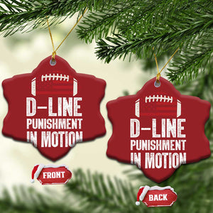 Football Defensive Lineman Christmas Ornament D Line Punishment In Motion American Flag TS10 Snow Flake Red Print Your Wear