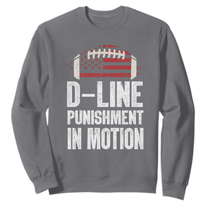 Football Defensive Lineman Sweatshirt D Line Punishment In Motion American Flag TS10 Charcoal Print Your Wear