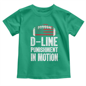 Football Defensive Lineman Toddler T Shirt D Line Punishment In Motion American Flag TS10 Irish Green Print Your Wear