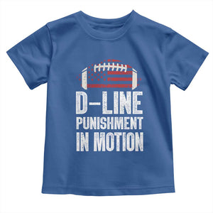 Football Defensive Lineman Toddler T Shirt D Line Punishment In Motion American Flag TS10 Royal Blue Print Your Wear